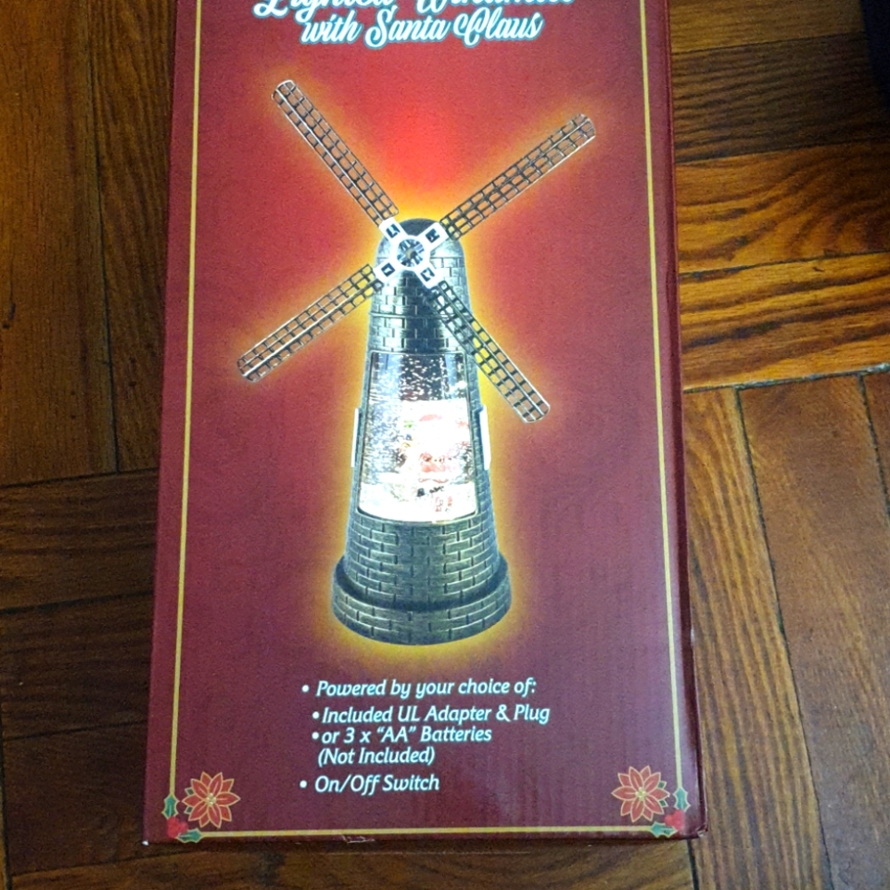 Christmas lighted windmill lantern